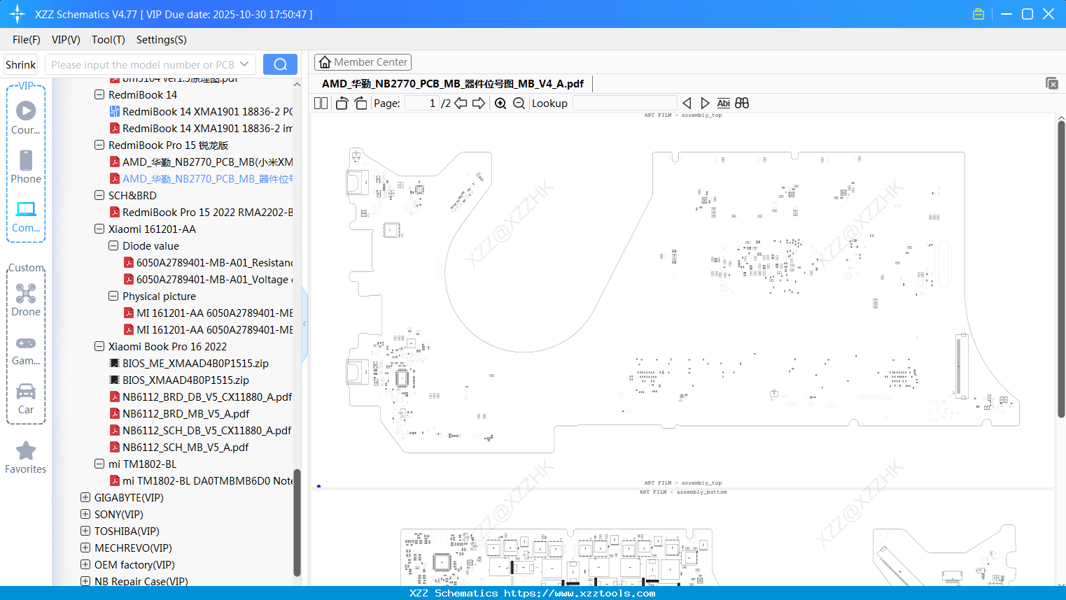 Laptop Xiaomi AMD_华勤_NB2770_PCB_MB_器件位号图_MB_V4_A